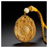 BRONZE GILDED NINE PALACES AND EIGHT TRIGRAMS...