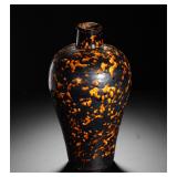 SONG JIZHOU KILN TORTOISESHELL GLAZED PLUM VASE