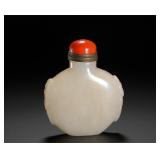 QING DYNASTY HETIAN WHITE JADE WITH HEAD AND...