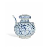 YUAN DYNASTY BLUE AND WHITE ENTWINED FLORAL...
