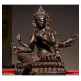 BRONZE EIGHT-ARMED GUANYIN FROM THE QING DYNASTY