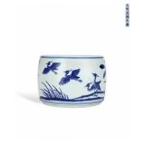 MING XUANDE BLUE AND WHITE EGRET AND ORIOLE...