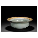 SONG RU KILN SKY-BLUE GLAZED FOLDED RIM WASH