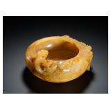 QING DYNASTY HUANGQIN HETIAN JADE RELIEF DOUBLE...