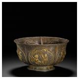 TANG DYNASTY SILVER-GILDED BABY PLAY PATTERN...