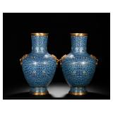 QING DYNASTY QIANLONG COPPER CLOISONNE ENAMEL...