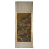 A VERTICAL SCROLL ON SILK BY QIU YING (C....