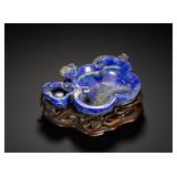 QING DYNASTY LAPIS LAZULI TRIPLET RUYI DRAGON...
