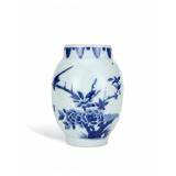 QING KANGXI BLUE AND WHITE FLOWER-AND-BIRD...