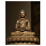 A STATUE OF SAKYAMUNI IN THE QING DYNASTY