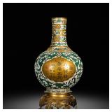 QING DYNASTY COPPER-PAINTED ENAMEL IMPERIAL...