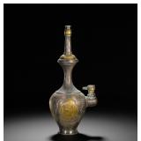 QING DYNASTY SILVER-GILT BAMBA POT