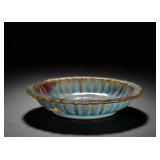 SONG JUN KILN SKY BLUE GLAZE SUNFLOWER MOUTH WASH