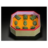A SET OF NINE TREASURES OF HETIAN JADE SEAL...