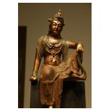 MING DYNASTY WOODCARVING OF THE BODHISATTVA...