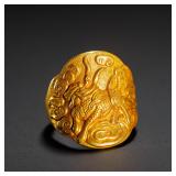 QING DYNASTY GILDED COPPER RING