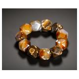 TANG OCTAGONAL SILK AGATE BRACELET