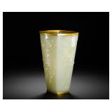 HETIAN WHITE JADE PEN HOLDER OF THE QING DYNASTY