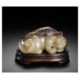 TANG DYNASTY HETIAN JADE BLACK IMPREGNATED...