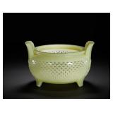 A THREE-LEGGED INCENSE BURNER OF HETIAN WHITE...
