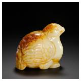 HETIAN WHITE JADE RED QUAIL OF THE QING DYNASTY