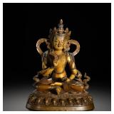 BRONZE MUD-GOLD STATUE OF VAJRA WALKING WAVE...