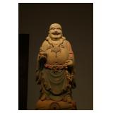 MING DYNASTY WOOD CARVINGS OF MAITREYA BUDDHA,...