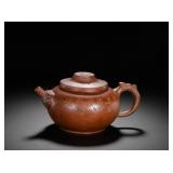 ZHU KEXIN LONGHANDLE PURPLE CLAY TEAPOT