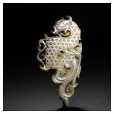HETIAN JADE PENDANTS WITH DRAGON AND PHOENIX...