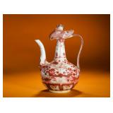 YUAN DYNASTY UNDERGLAZE RED PHOENIX-HEADED...