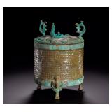 HAN DYNASTY JADE CYLINDER-SHAPED CASKET