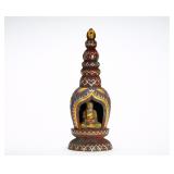 TANG DYNASTY BRONZE INLAID GOLD AND SILVER...