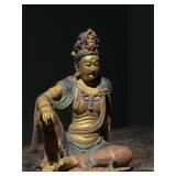 LIAO DYNASTY WOODCARVING, PAINTED AND GILDED...