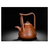 CHEN MANSHENG DONGPO HANDLE PURPLE CLAY TEAPOT