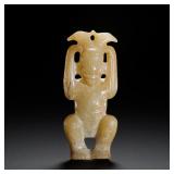 RED MOUNTAIN CULTURE JADE HEAD DOUBLE BIRD PENDANT