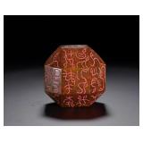 HETIAN JADE POLYHEDRAL BIRD AND INSECT SEAL OF...