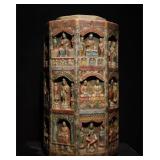 7TH-CENTURY WHITE MARBLE PAINTED...