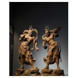 A STANDING STATUE OF THE TWO GENERALS, HENG AND...