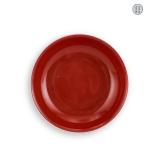 THE RED GLAZE PLATE OF THE QING DYNASTY'S...