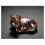 HAN DYNASTY HETIAN JADE RECLINING OX