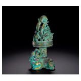 HAN DYNASTY BRONZE INLAID GOLD AND SILVER...