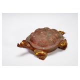 BRONZE INLAID WITH GOLD ASTRONOMICAL STAR TORTOISE
