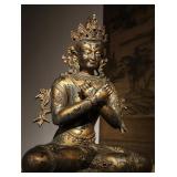 MING DYNASTY TIBETAN VAJRA MASTER STATUE