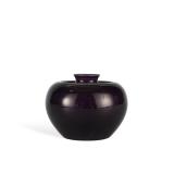 QING DYNASTY EGGPLANT SKIN PURPLE GLAZED APPLE...