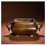 MING DYNASTY COPPER FOUR-SIDED HORSE MINISTER...