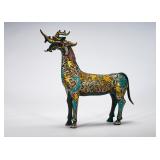 BRONZE INLAID WITH GOLD AND SILVER MYTHICAL...