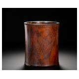 A PLAIN PEN HOLDER MADE OF YELLOW ROSEWOOD FROM...