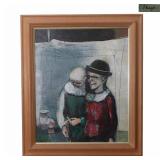 'TWO CLOWNS', UNKNOWN, OIL ON CANVAS, ORIGINAL...