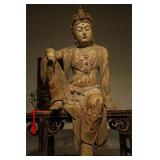 MING DYNASTY CAMPHOR WOOD GUANYIN BODHISATTVA