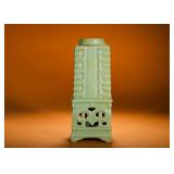 MING DYNASTY LONGQUAN KILN CELADON CONG-SHAPED...